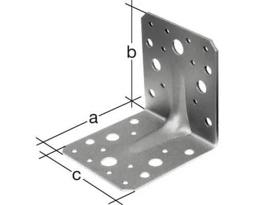 Zware hoekbeugel met groef, 70 x 70 x 55 mm, sendzimir verzinkt, 12 stuks