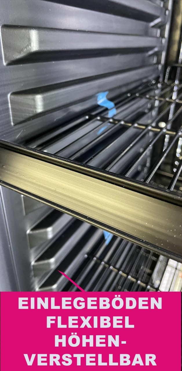 Getränkekühlschrank Flaschenkühlschrank schwarz 360 L mit Glastür abschließbar LED-Bel. 0°bis+10°C 5 Einlegeroste verstellbar