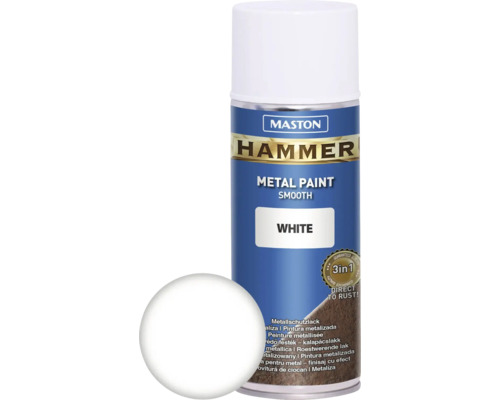 Maston Hammer metaalspuitverf, glad wit, 400 ml