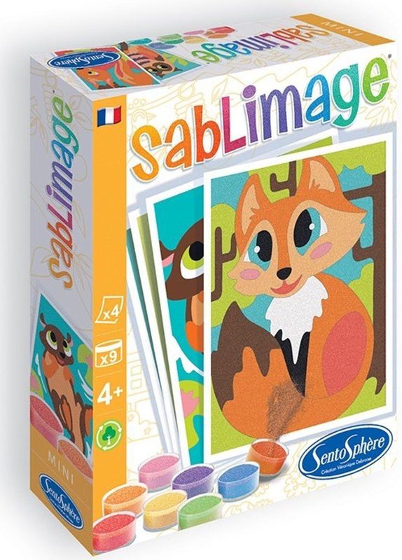 Sentosphère - Creatief Speelgoed - Mini Bosdieren Zandschilderijen Set