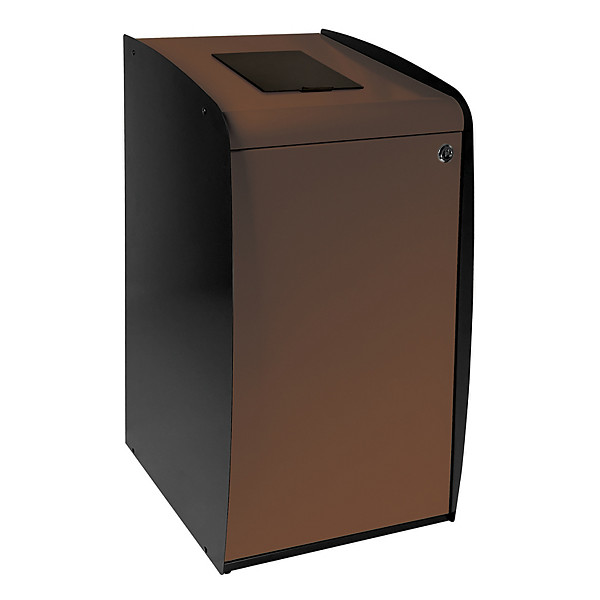 Borne à déchets modulaire Roxy noire marron 80 litres, ouverture frontale