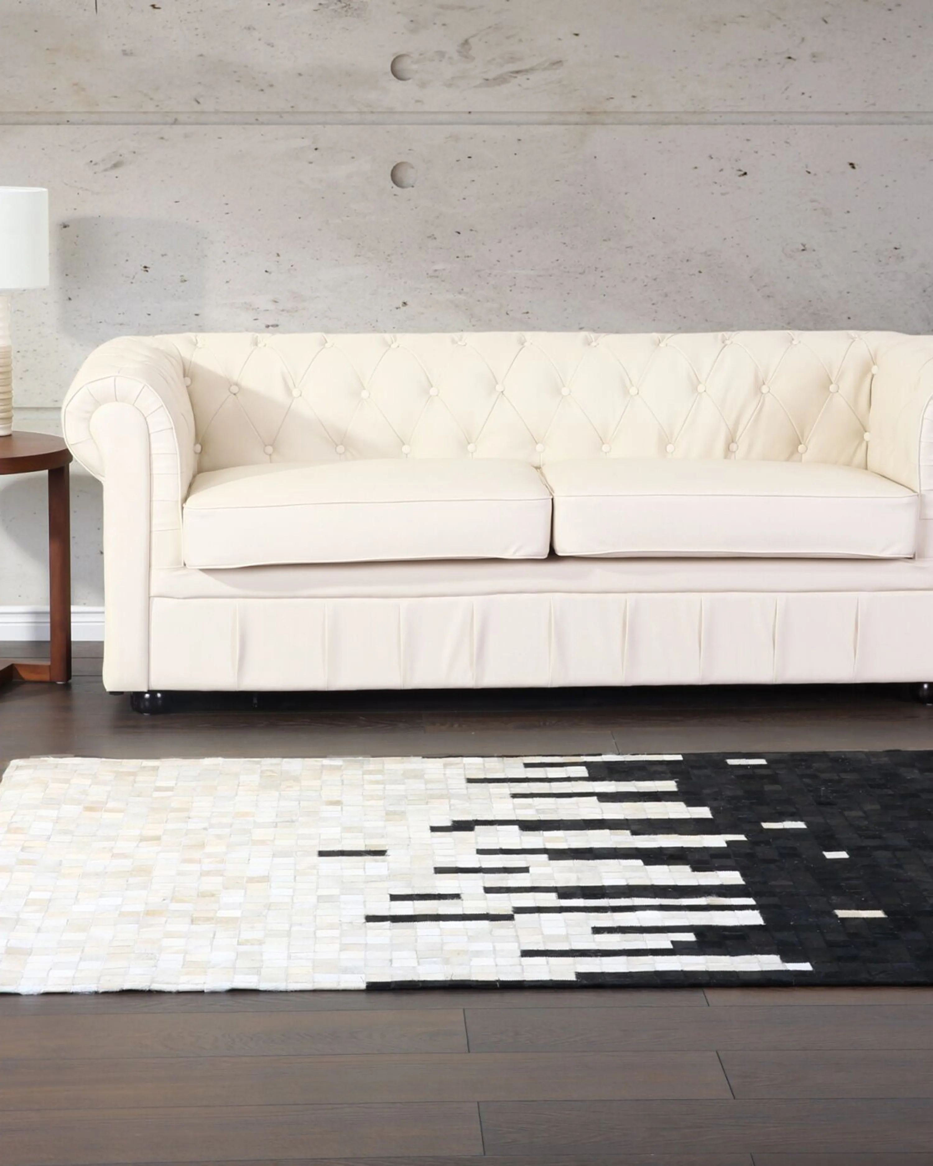 Vloerkleed BOLU Zwart 160 x 230 cm Leer