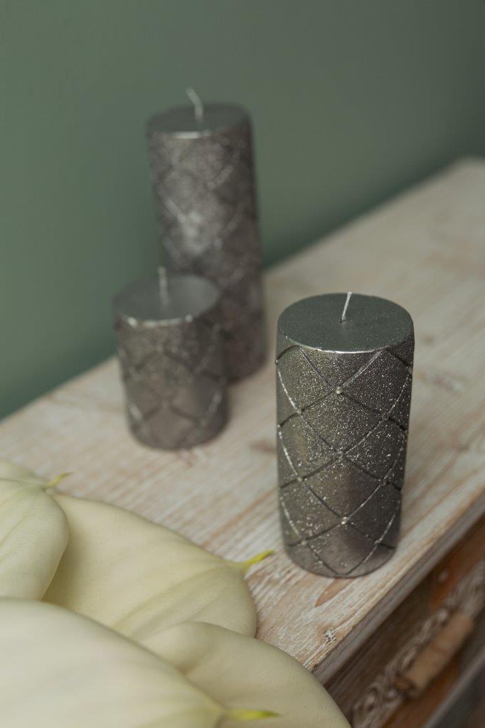 Silberkerze - silber - 15 cm