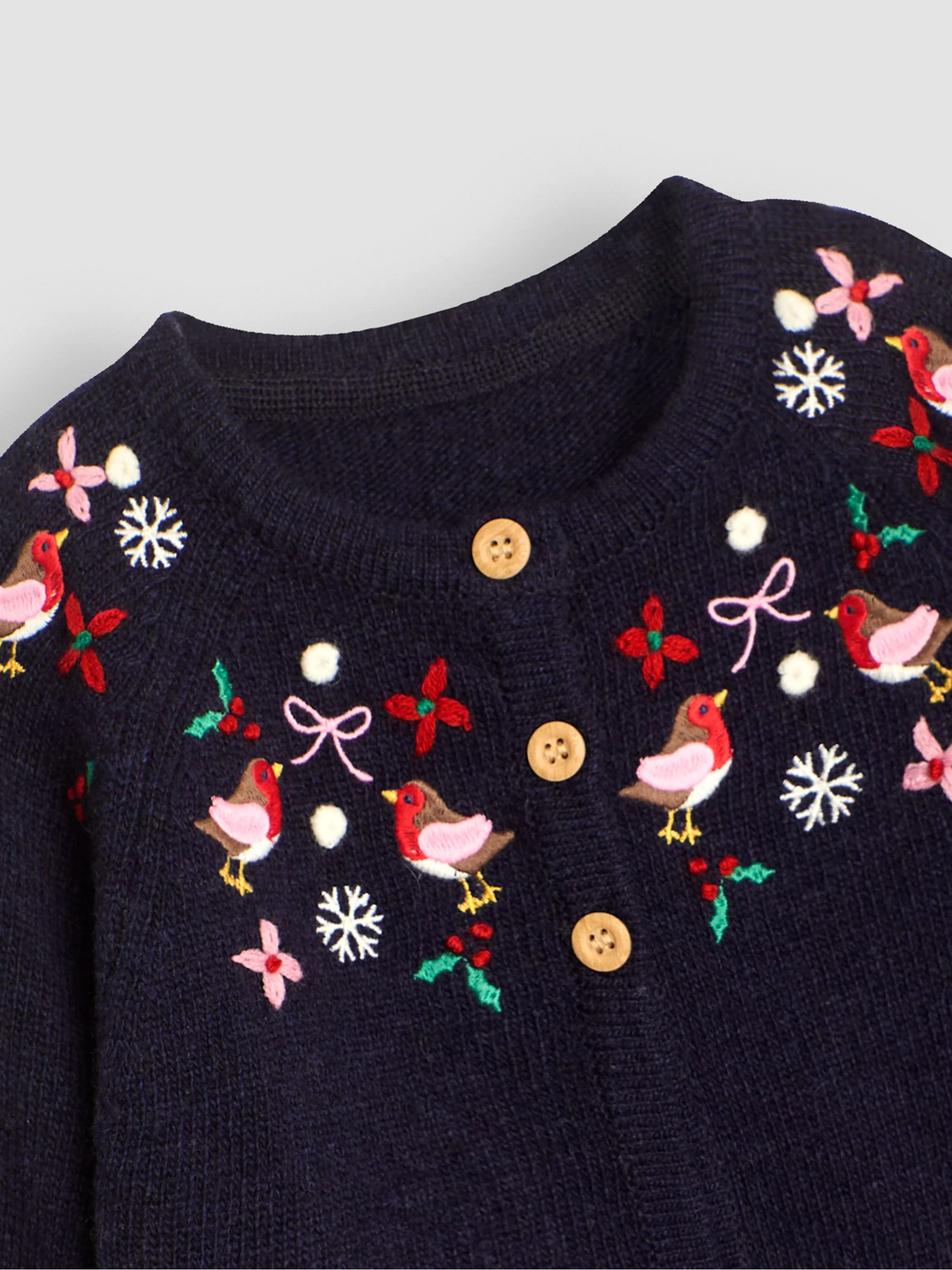 JoJo Maman Bébé - Vest met roodborstje en borduursel