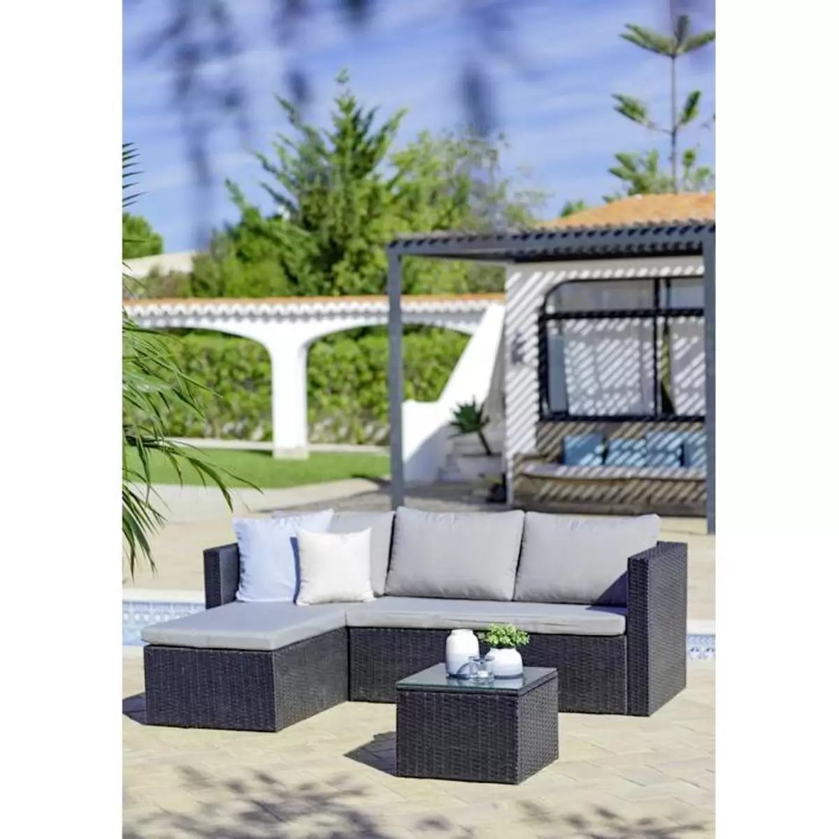Ondega Loungegarnitur Sky 2tlg. links/rechts Montage Dunkelgrau