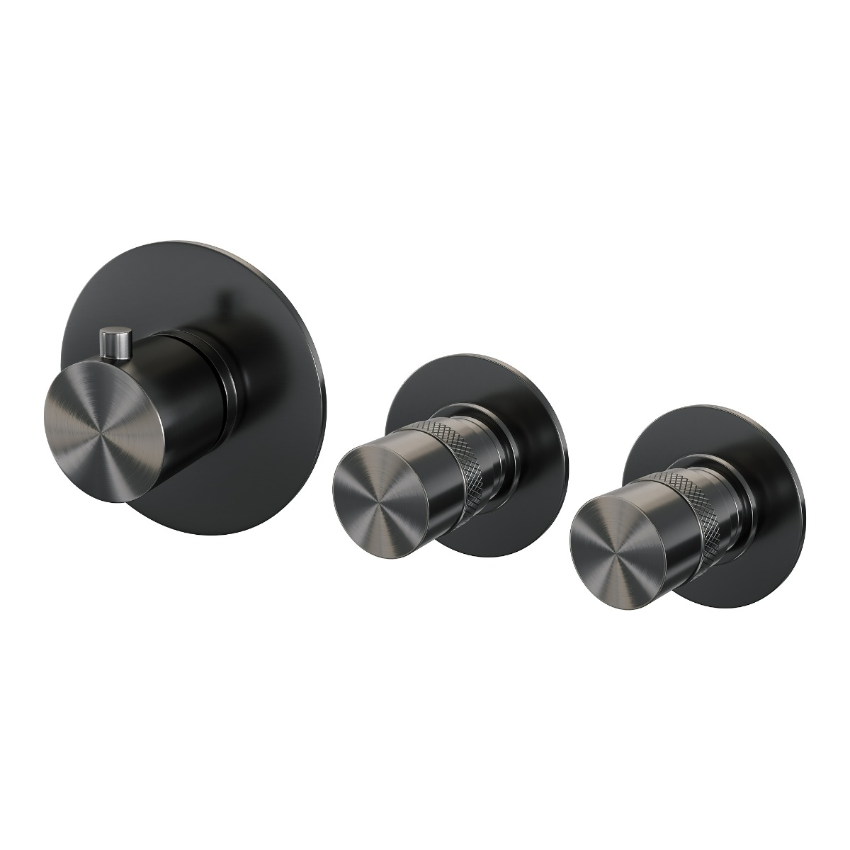 Brauer Gunmetal Edition inbouw badkraan met uitloop en staafhanddouche gunmetal geborsteld PVD