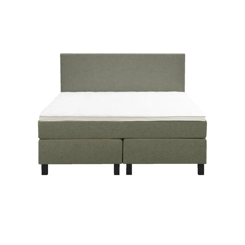 Boxspring Liv egaal - groen - 140x200 cm - vierkante poot