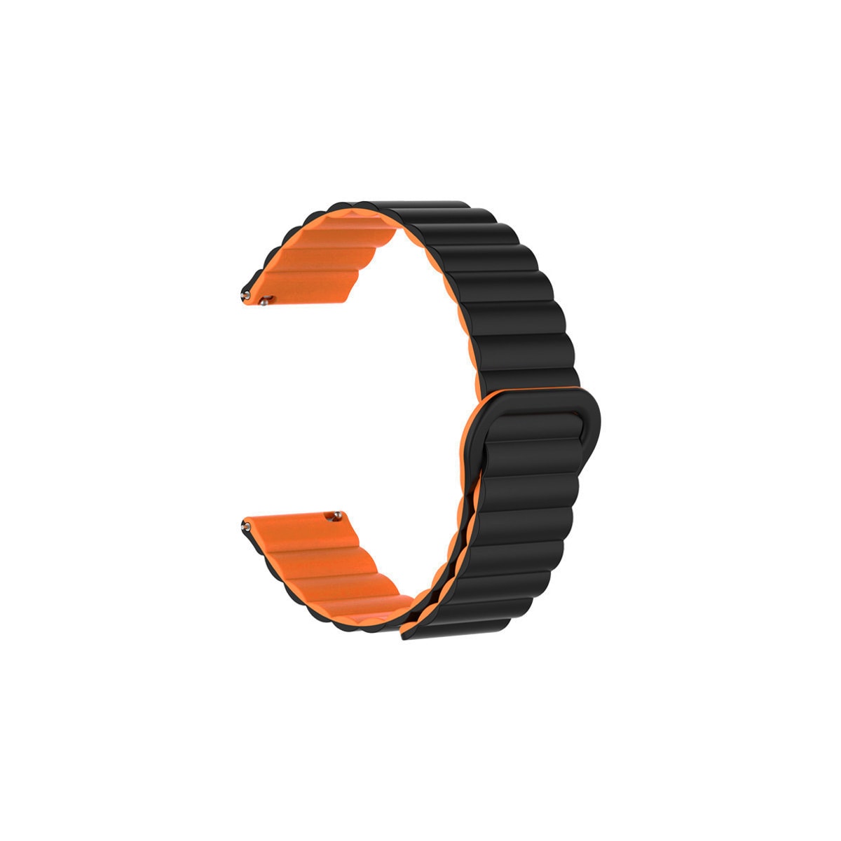 Svart oransje silikonklokkerem for Huawei GT4, Samsung Watch6, 22mm