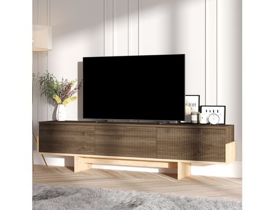 CONCEPT1 - Meuble TV Hege noyer chene saphir 180 x 30 x h44,6 cm