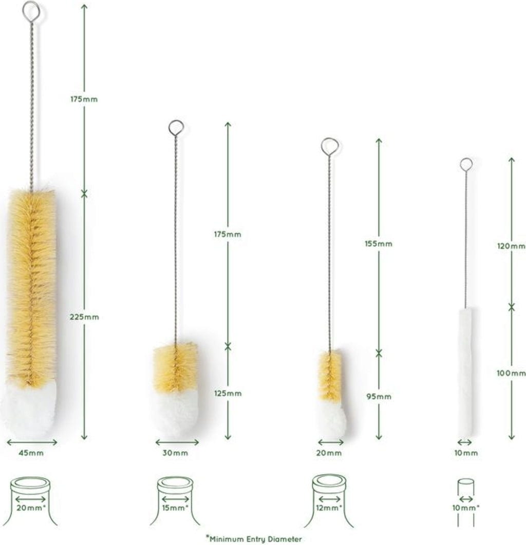 Bambaw  Set Flaschenbürsten, 4 Stk