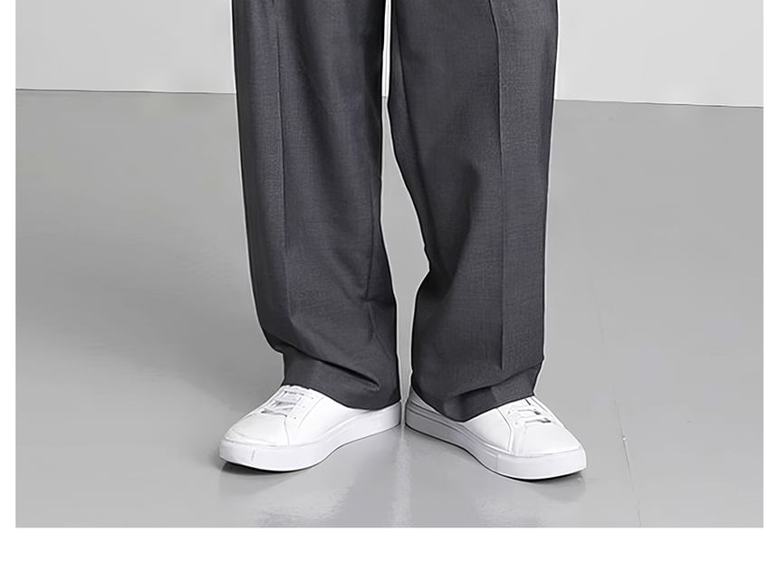 Okwano - Hoge taille, effen, wijde broek