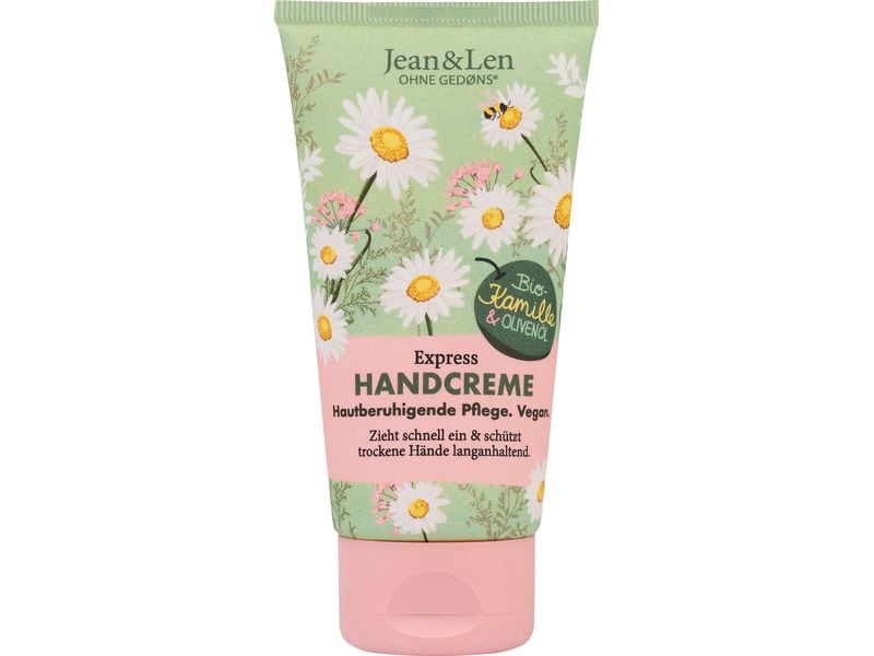 Jean & Len Handcrème Kamille/Olivenöl 75 ml Natürliche Handcreme mit Bio-Kamillenblüten-Extrakt und Olivenöl