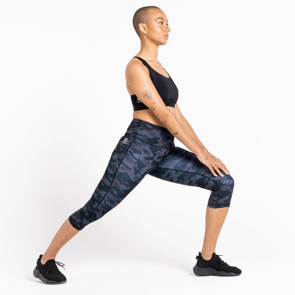 Collant running DARE 2B INFLUENTIAL 3/4 BLACK CAMO
