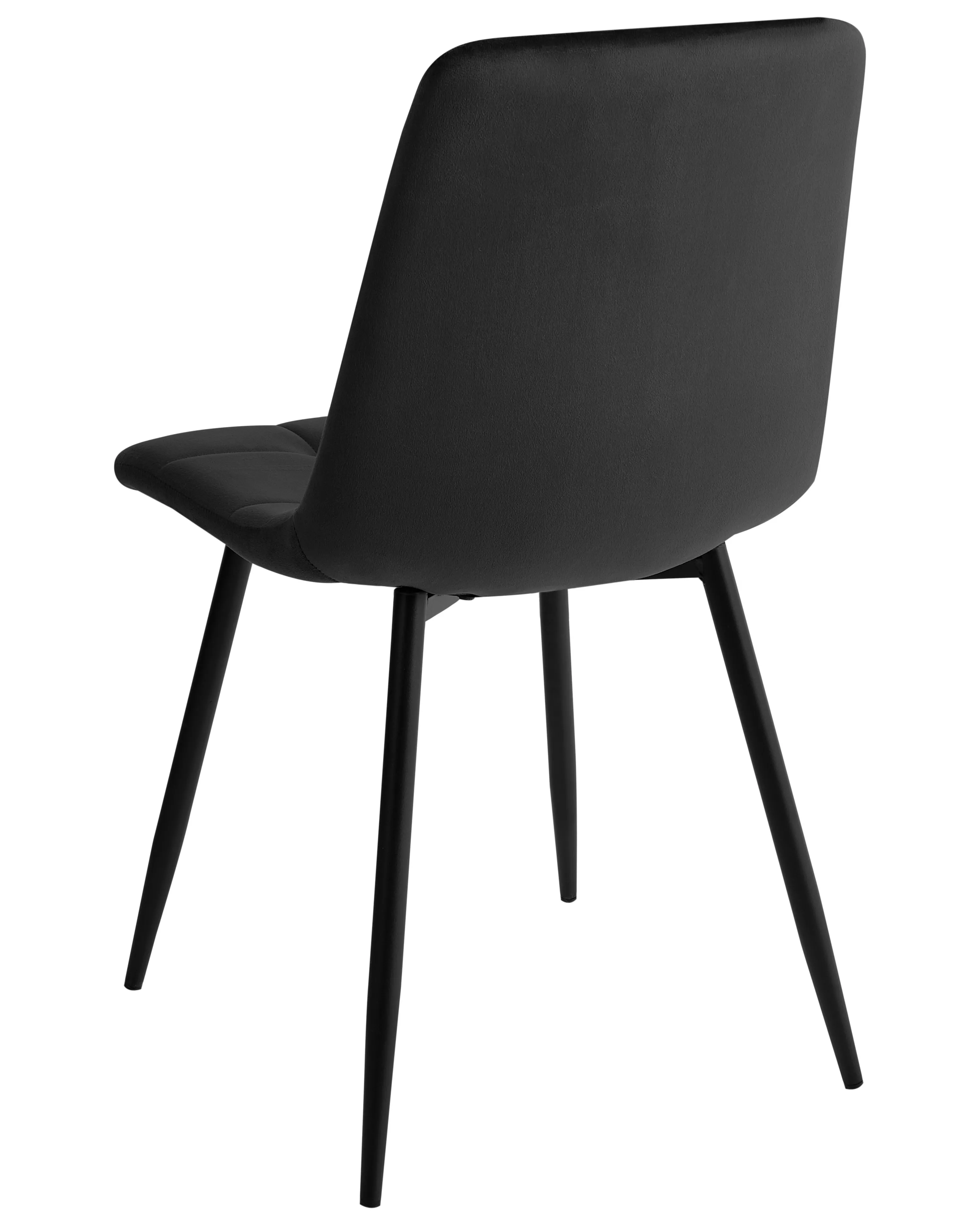 Set van 4 eetkamerstoelen POWELL Fluweel Zwart