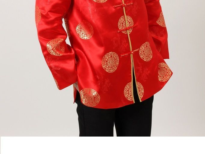 Gouden bloemen - Chinees jasje met knoopjes