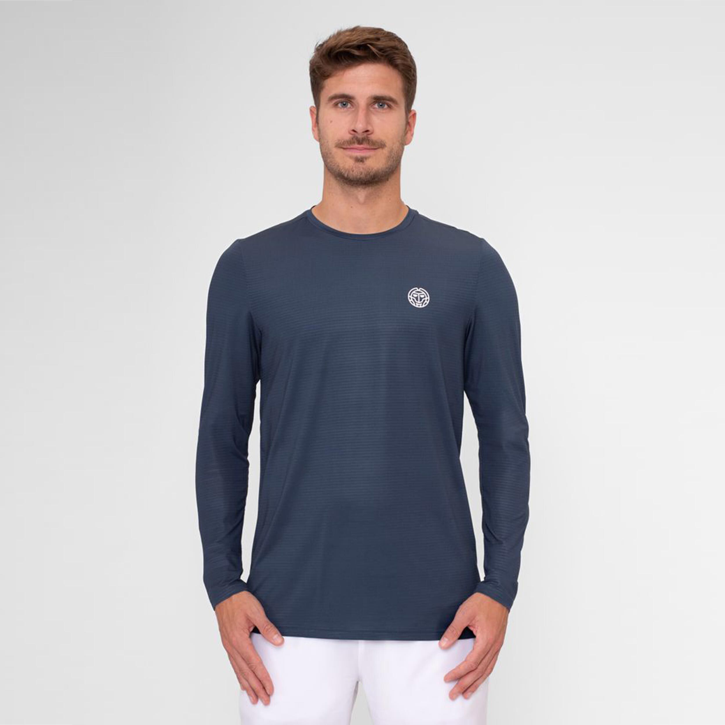 BIDI BADU Crew Roundneck Haut Manches Longues Hommes - Bleu Foncé