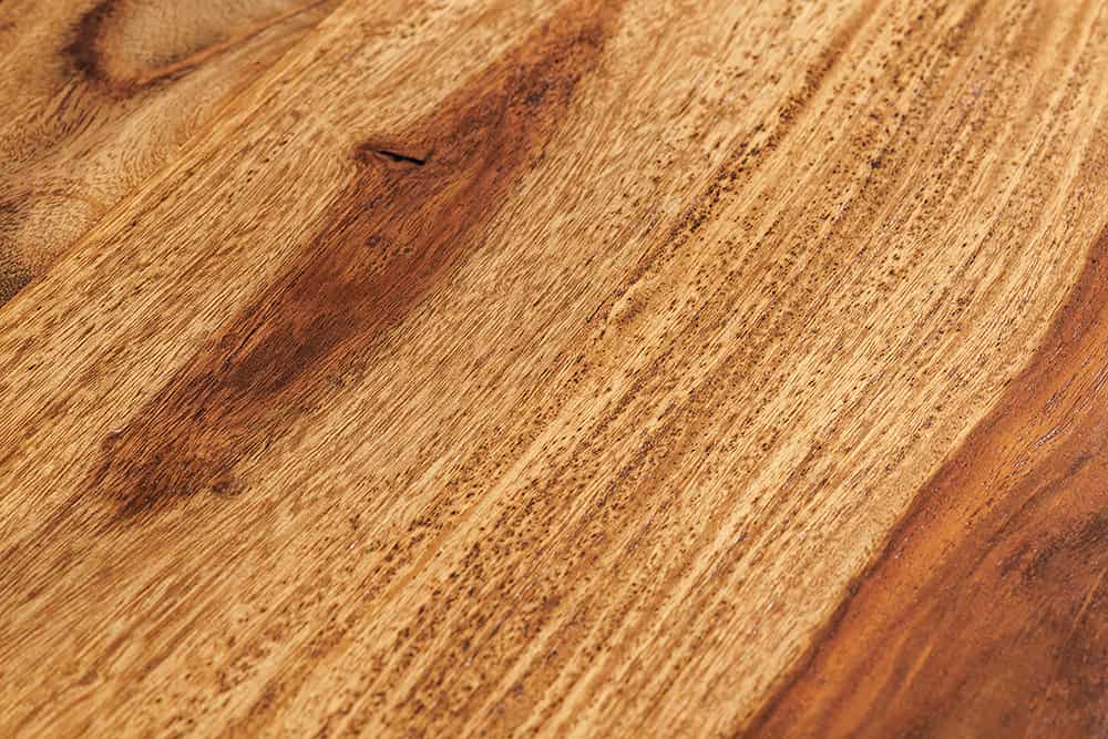 Hängendes TV-Lowboard ALPINE 160cm braun Sheesham Massivholz stone finish Metall gold
