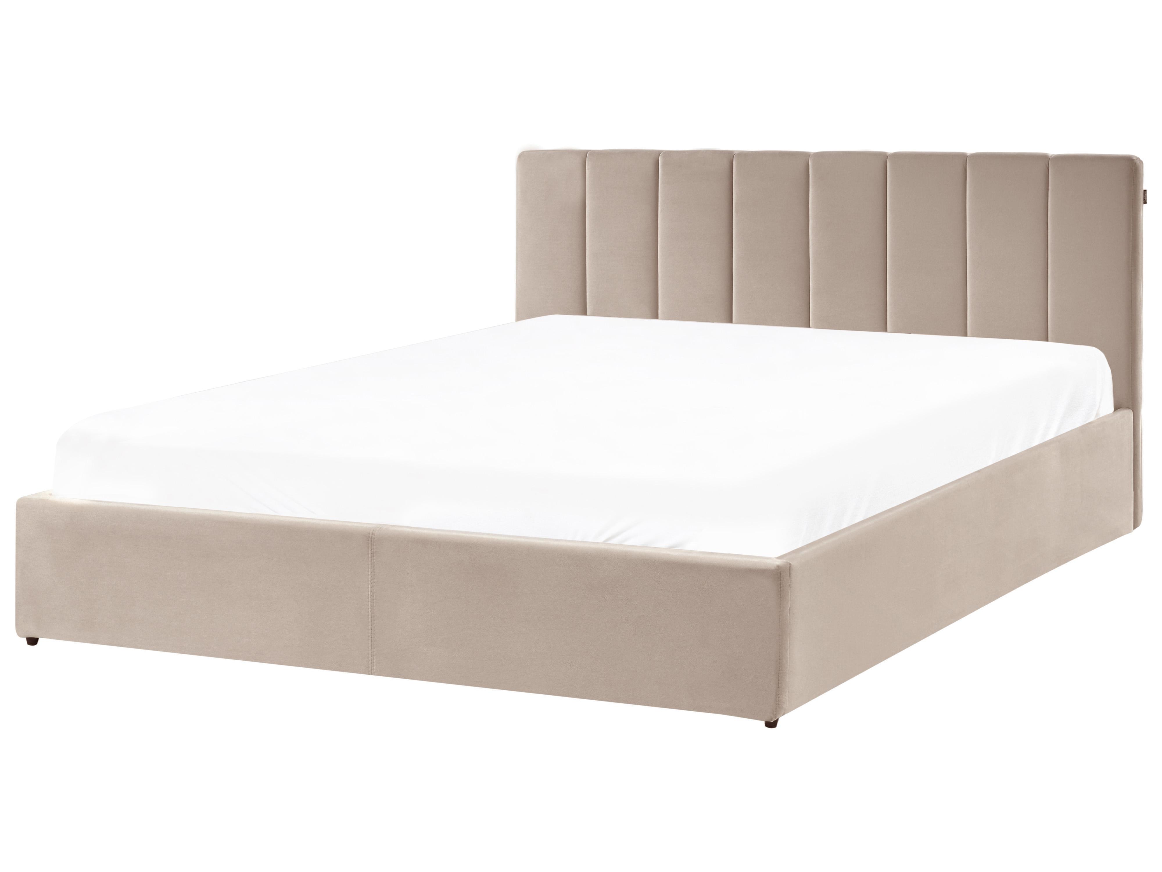 Bed met opbergruimte Fluweel DREUX 180 x 200 cm Taupe
