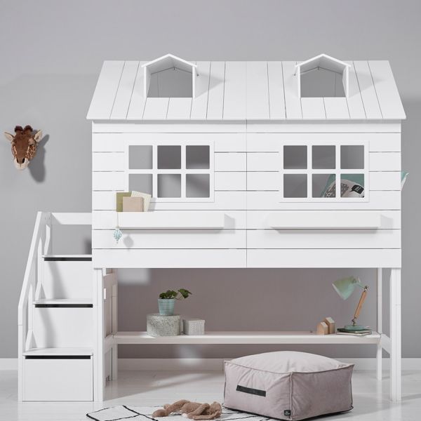 LIFETIME Kidsrooms Halfhoogslaper Lakehouse Wit Gelakt
