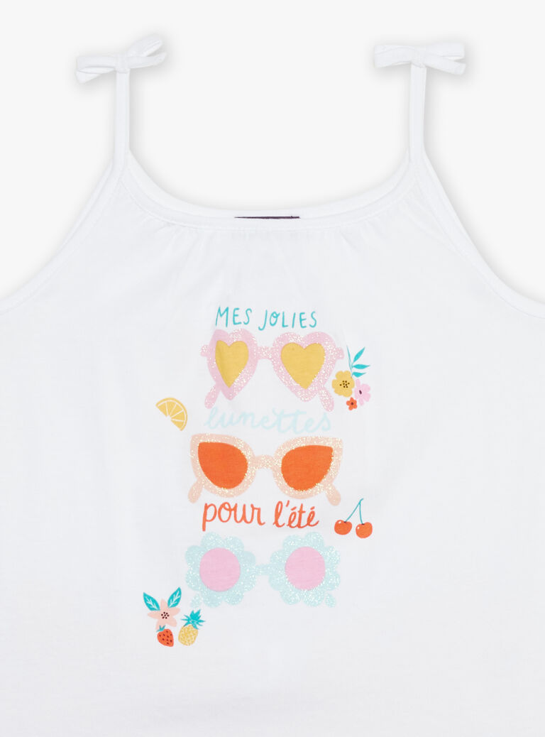 Débardeur et short blanc et orange en jersey