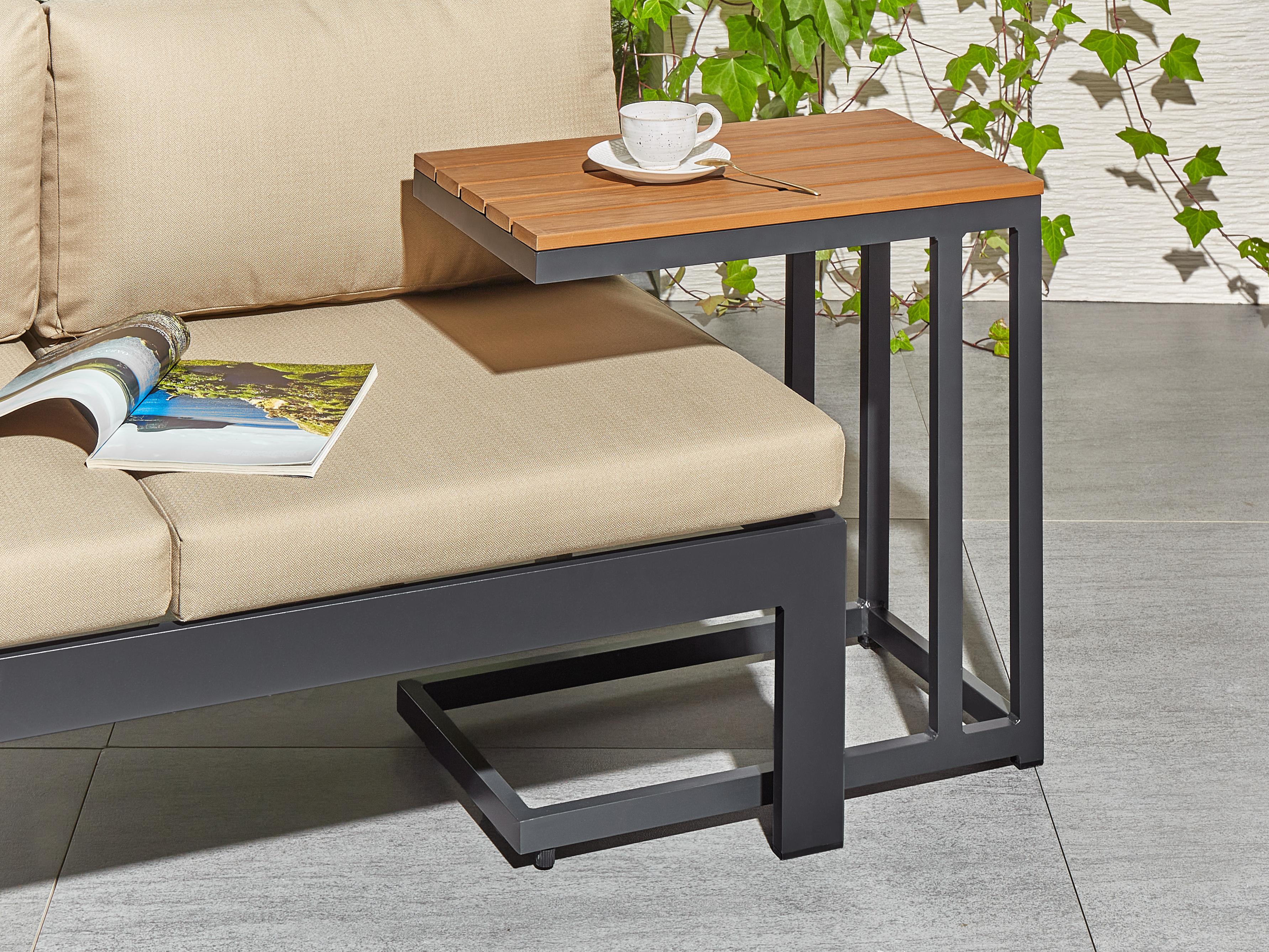 Tuin bijzettafel MESSINA 60 cm 35 cm Zwart