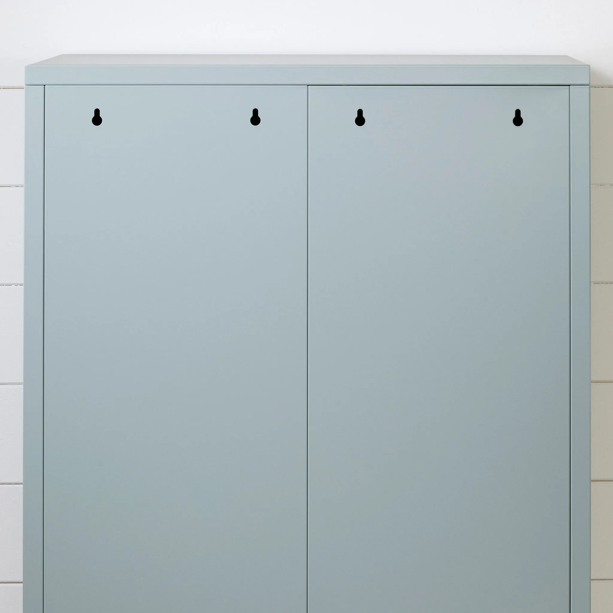 South Shore Meuble de Rangement avec 2 Portes en Métal Crea - Bleu Pâle