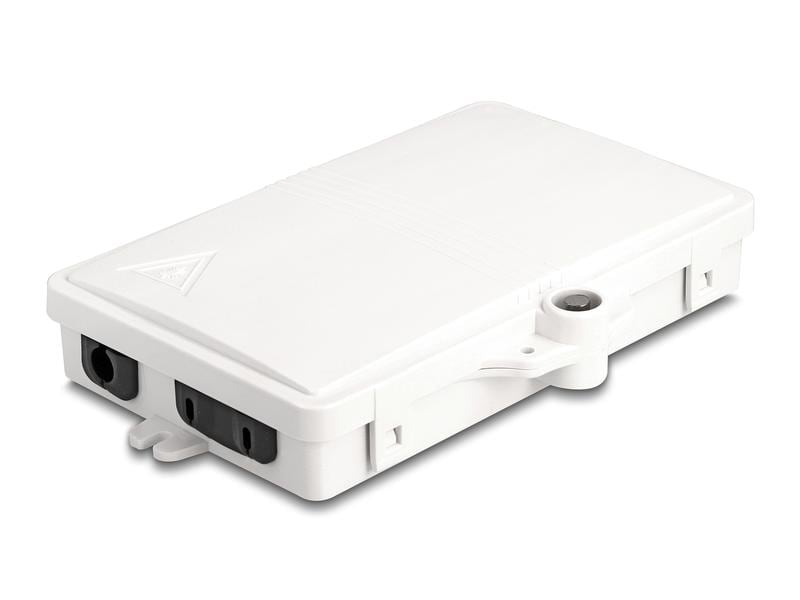 Delock LWL Verteilerbox IP65, 2 Port, Weiss Delock LWL Verteilerbox für Innen- und Aussenbereich IP65 wasserfest abschliessbar 2 Port weiss