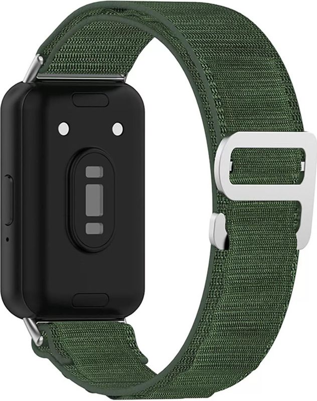 STRAP-IT - Nylon Band - Groen - Geschikt voor Galaxy Fit 3 Smartwatch