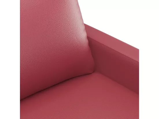 Canapé à 3 places Rouge bordeaux 180 cm Similicuir