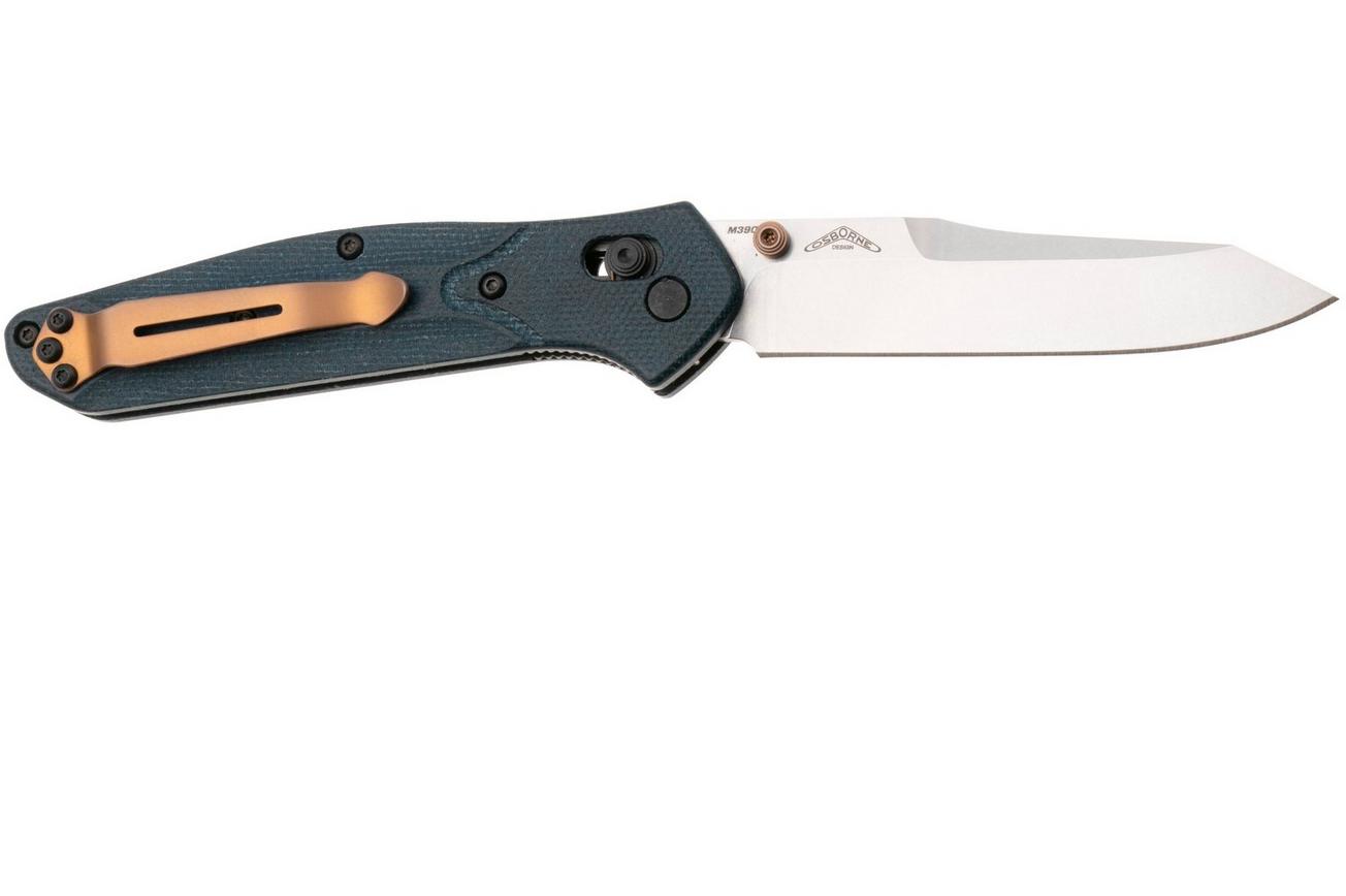 Benchmade Osborne 940-04 Stonewashed M390, Blue Denim Micarta, zakmes, Warren Osborne design