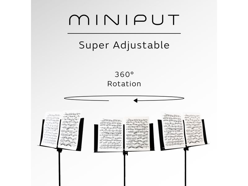 Miniput Ultraportabler Notenständer Classic Notenpult mit einem Höhenbereich von 34 cm bis 119 cm