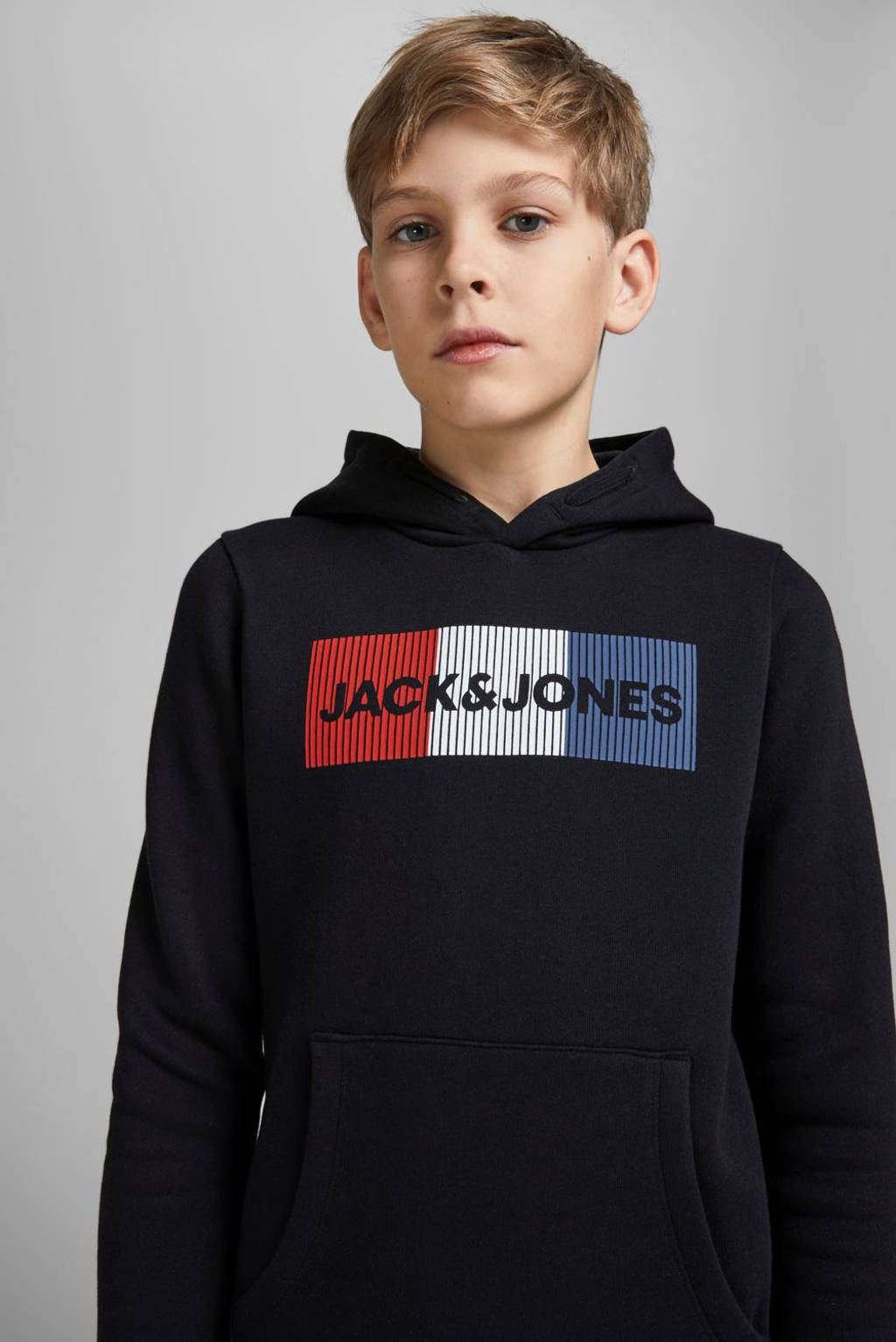 JACK & JONES hoodie JJECORP met logo zwart