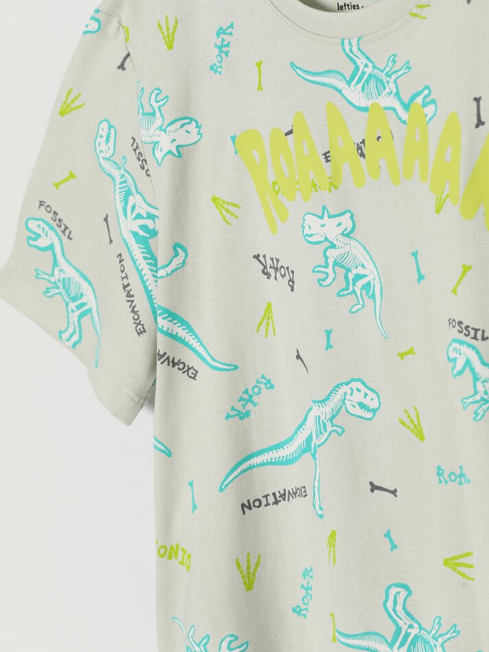 Conjunto de pijama estampado - Cinza claro