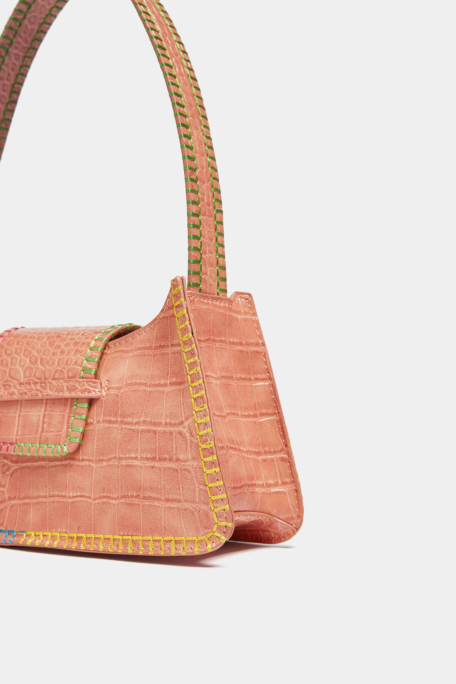 Bolsa de ombro costurada - Laranja