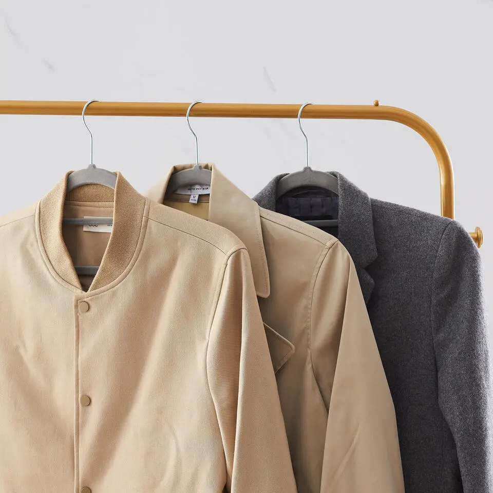 Set van 50 Anti-slip kleerhangers, dunne Kledinghangers met Fluweel Grijs