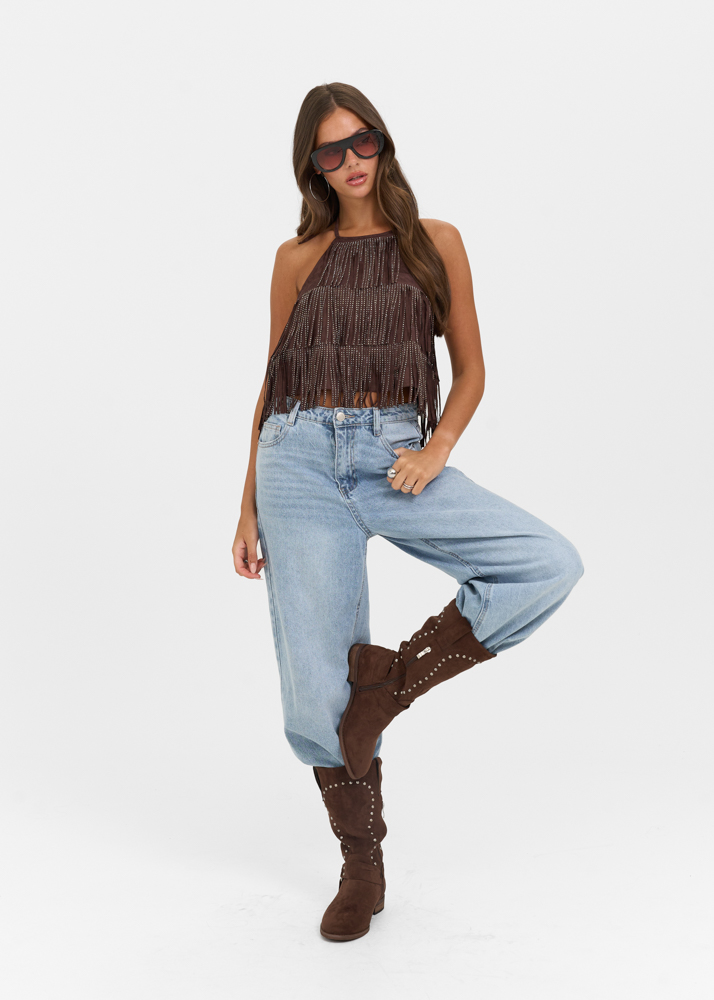 Elin top choco bruin