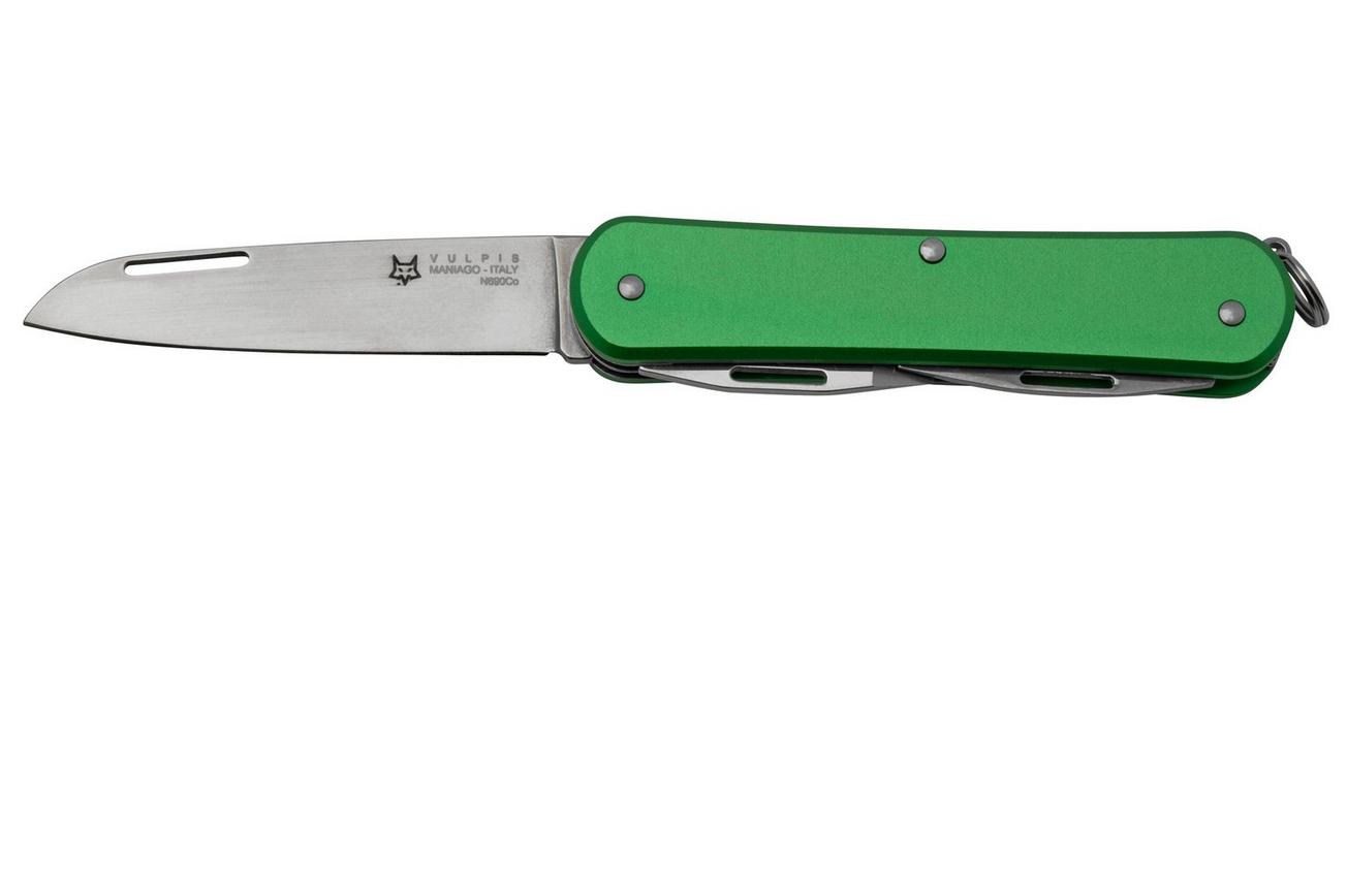 FOX Vulpis 3-Tools FX-VP130-3OD, N690Co, Aluminium OD Green, Zwitsers zakmes