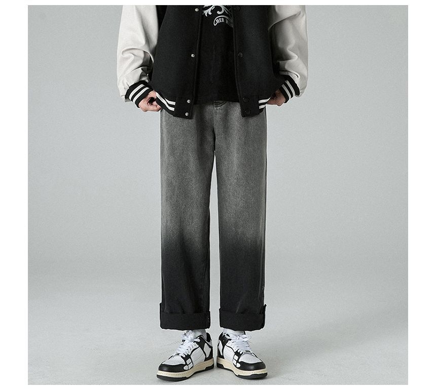 Tiaota - Mid Rise Gradient Wide Leg Jeans
