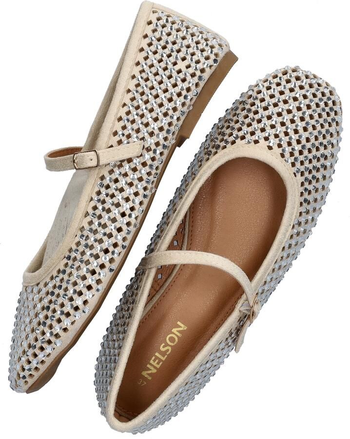 Nelson ballerina's met strass ecru