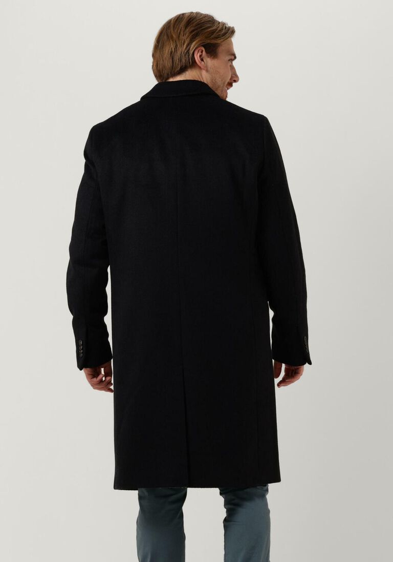 SCOTCH & SODA donkerblauwe scotch & soda mantel classic wool-blend overcoat