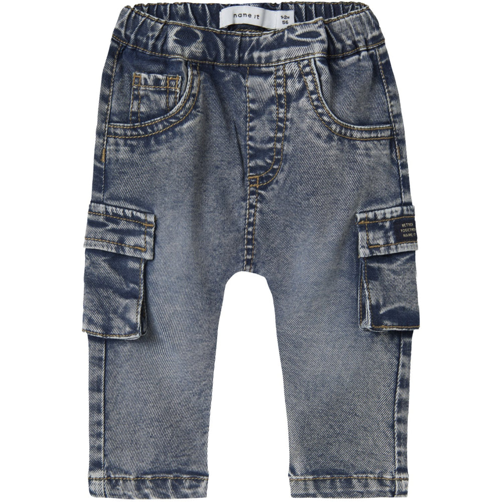 Køb Name It Dark Blue Denim Nbmben Baggy Cargo Jeans 2727-Yb Noos
