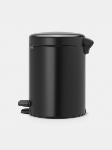 NewIcon Pedaalemmer, 5 liter, kunststof binnenemmer - Matt Black