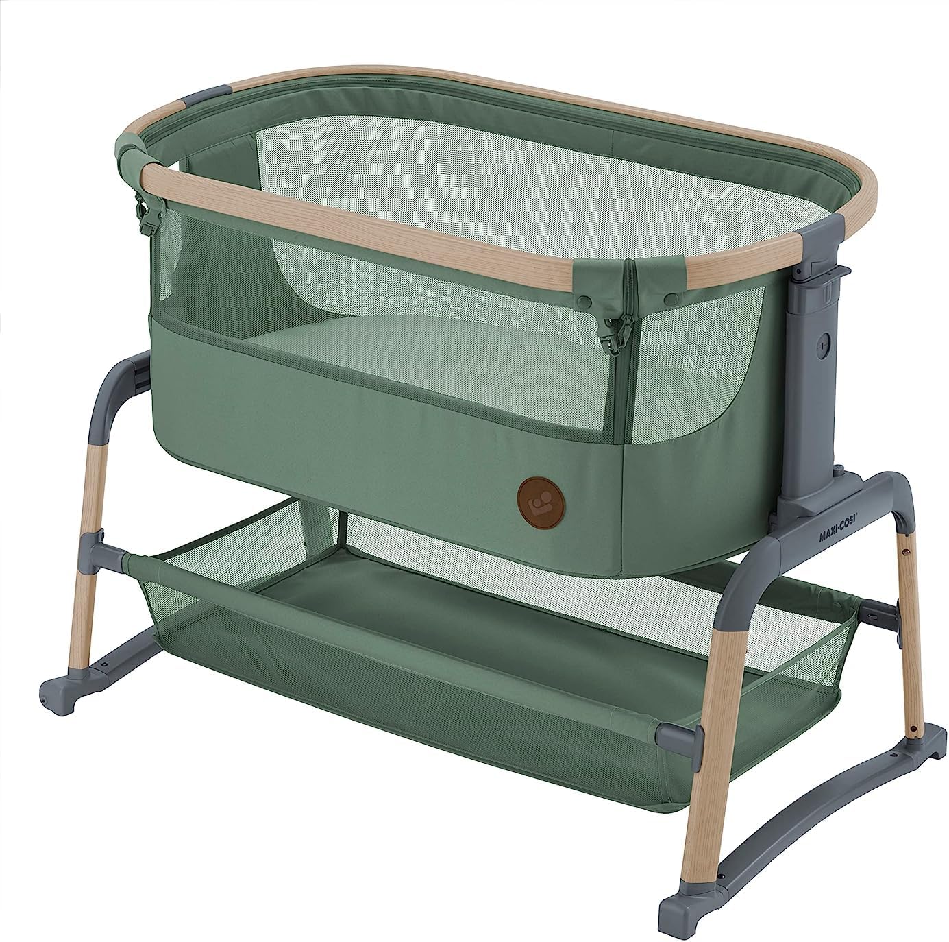Maxi-Cosi Iora Berceau Cododo, Lit Cododo Bebe Pliable, 0-6 Mois, 9 kg Max, 4 Inclinaisons et 5 Hauteurs, Système Coulissant, Matelas Confort, Grand Panier, Facile à Transporter, Essential Graphite