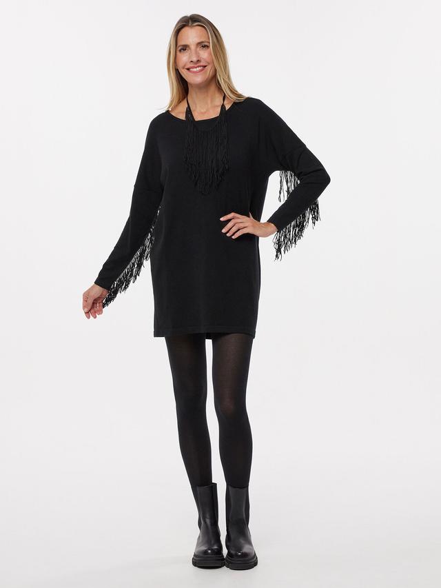 Longpullover mit Fransen