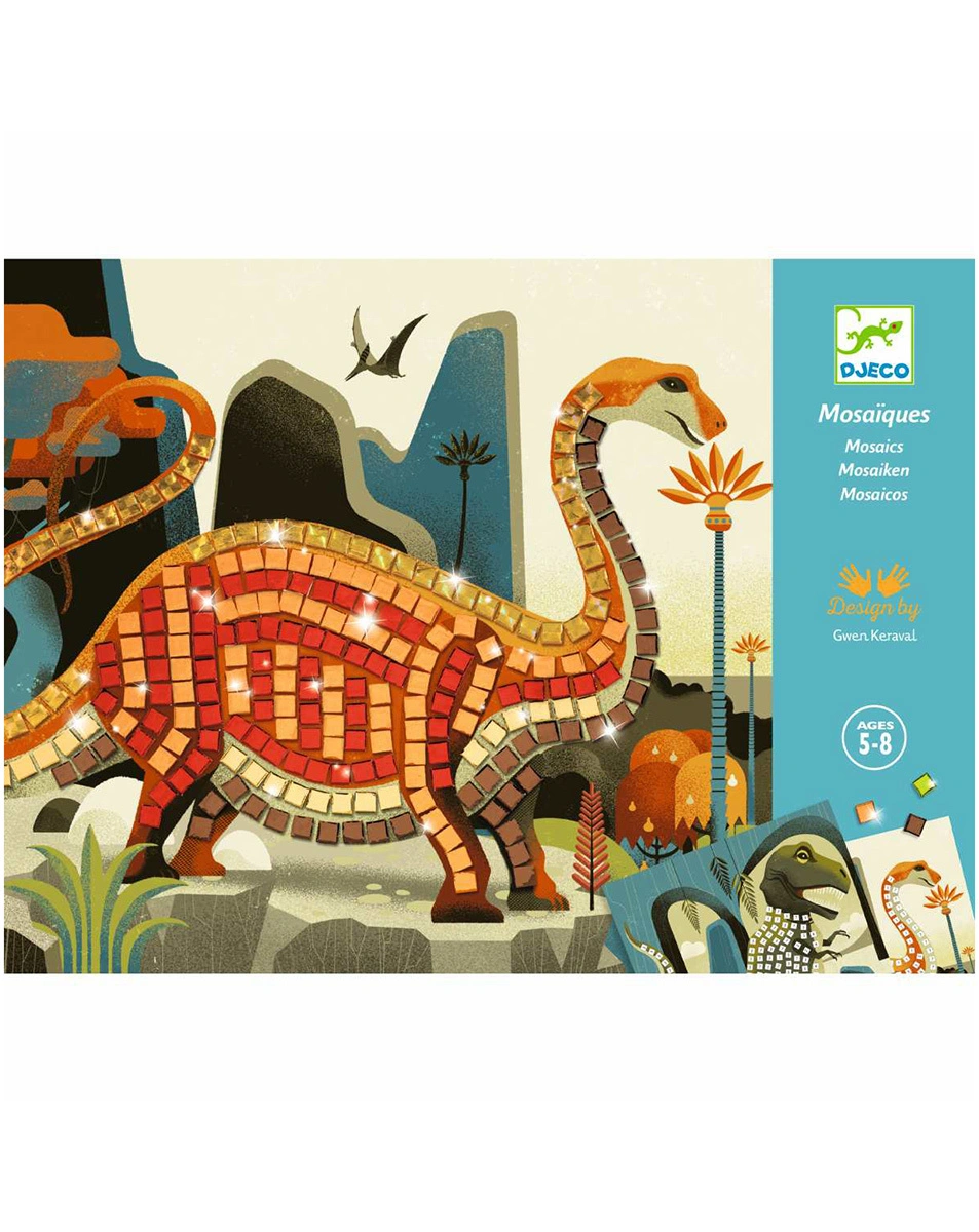 Mosaik-Bastelset METALLISCHE DINOSAURIER mit Moosgummi