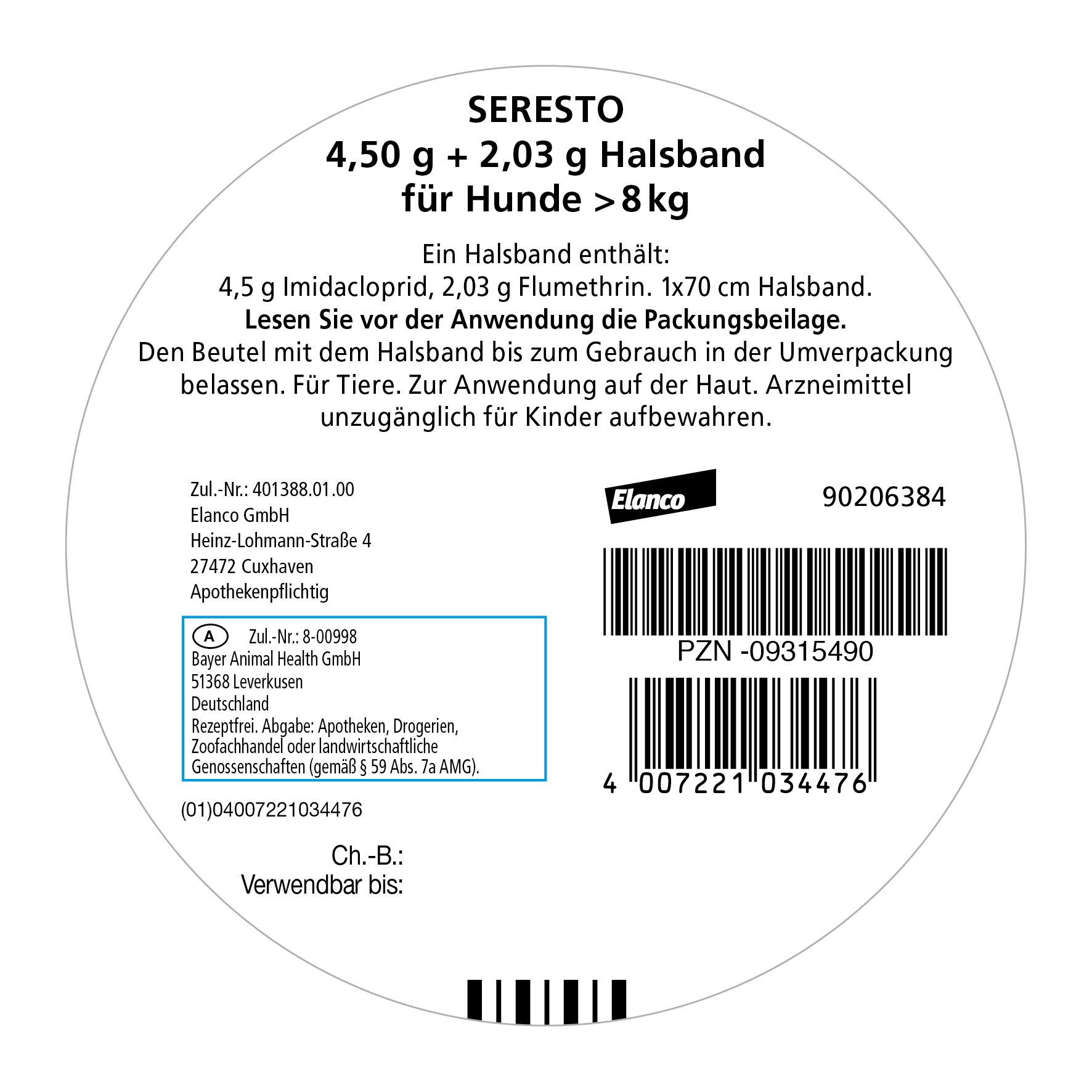 Seresto® Halsband für große Hunde ab 8 kg