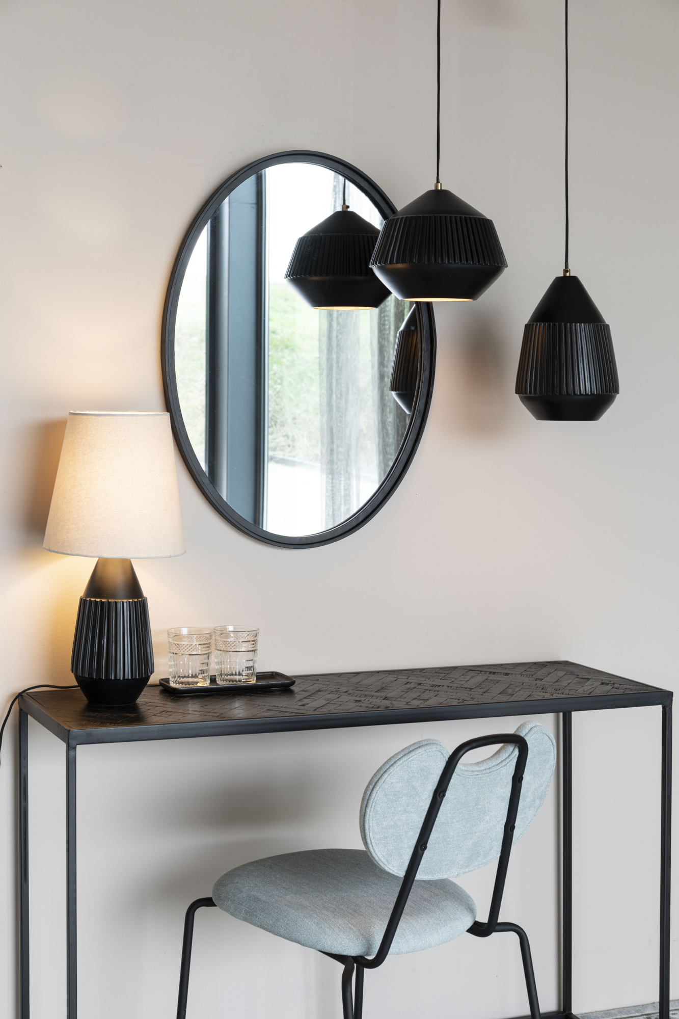 Hanglamp Aysa zwart