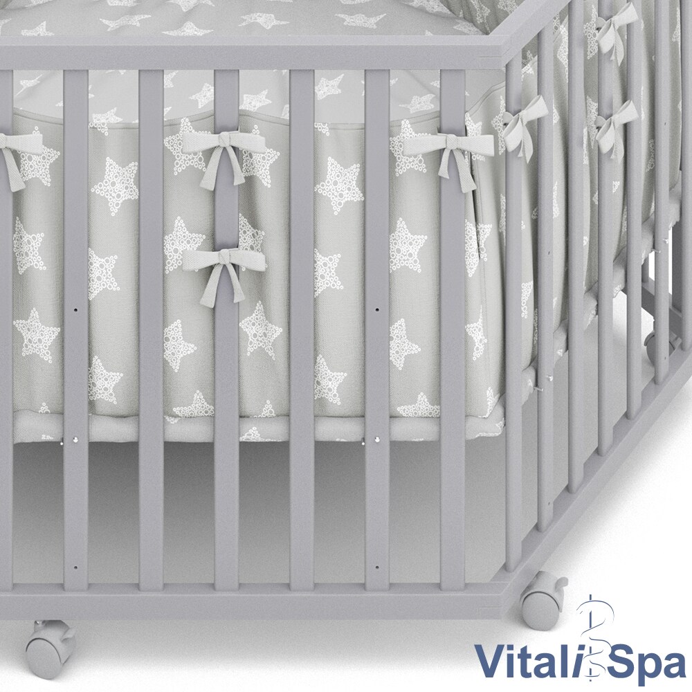 VITALISPA Laufgitter 6-eckig grau mit Laufgittereinlage Laufstall Krabbelgitter