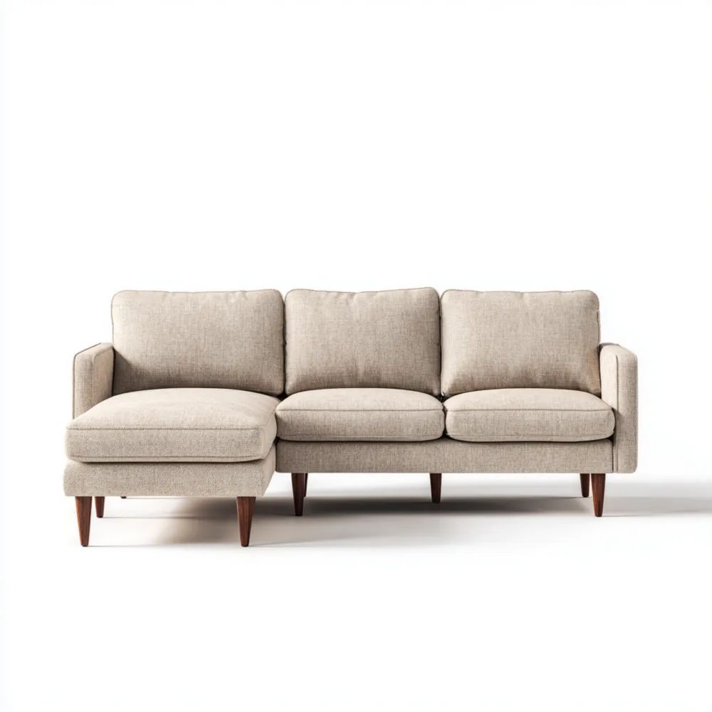 Ecksofa Stoffpolster 220x90x85 cm – Beige – Modernes Design