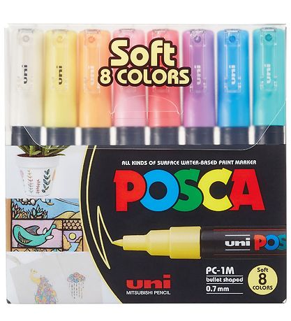 Posca Tuscher - PC-1M - 8 stk. - Afd?mpede Farver